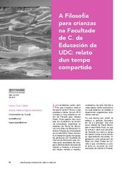 A Filosofía para crianzas na Facultade de C. da Educación da UDC: relato dun tempo compartido