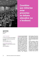 Cuestións que deberían estar presentes no debate educativo (se o houbese)