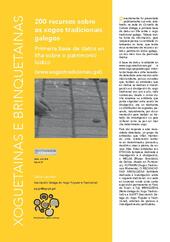 200 recursos sobre os xogos tradicionais galegos. Primeira base de datos en liña sobre o patrimonio lúdico