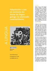 Adquisición e uso en contexto do léxico da lingua galega no alumnado castelanfalante