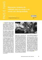 Educación inclusiva de calidade para as nenas e os nenos con discapacidade