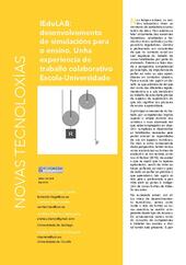 IEduLAB: desenvolvemento de simulacións para o ensino. Unha experiencia de traballo colaborativo Escola-Universidade
