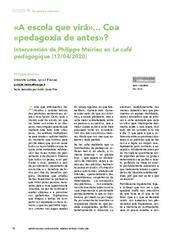 “A escola que virá”… Coa “pedagoxía de antes”?