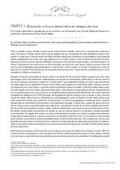 Educación crítica e democrática en tempos de crise